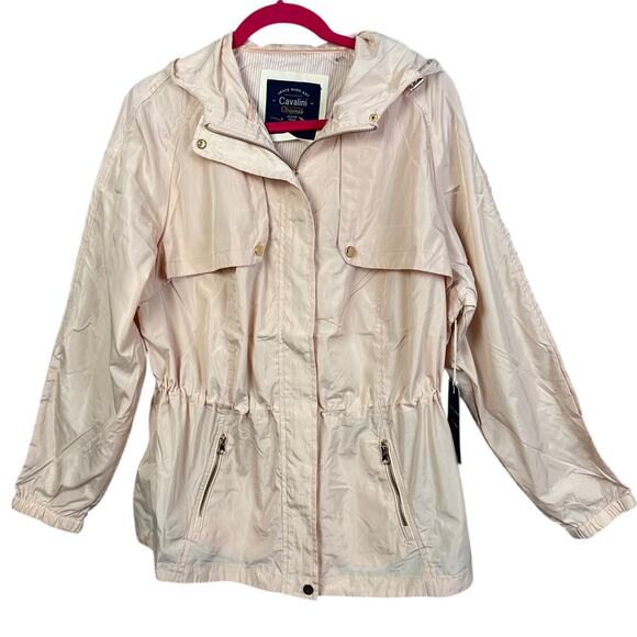 Cavalini Originals Women's Pink Windbreaker Gold Hardware Full Zip Size 2X NWT - Picture 1 of 8